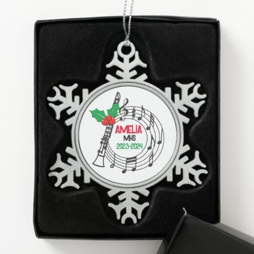 Clarinet Marching Band Christmas Ornament