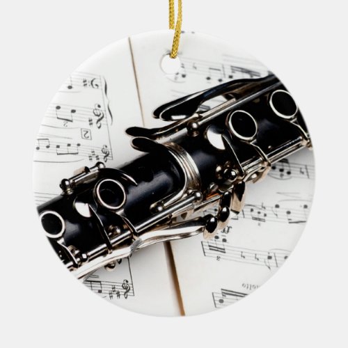Clarinet Music  Ceramic Ornament