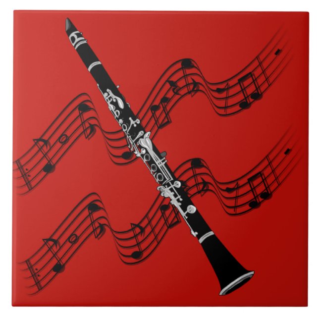 Clarinet Music Ceramic Tile (Front)