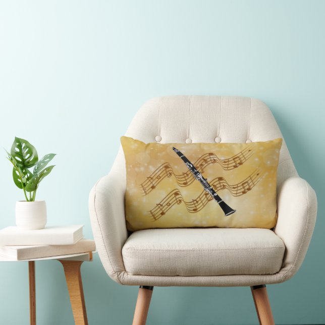 Clarinet Music Lumbar Pillow (Chair)