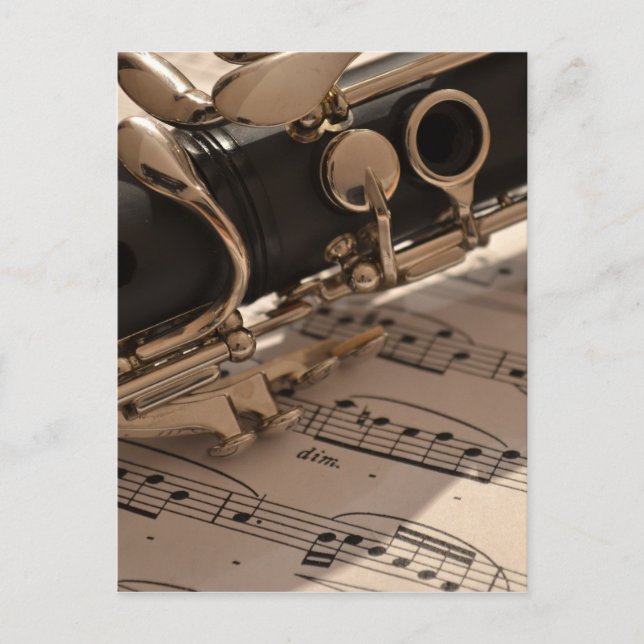 Clarinet Music Melody Clarinets Musical Dance Postcard (Front)
