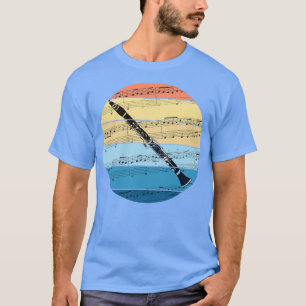 Clarinet Music Notation Clarinetist Woodwind Music T-Shirt