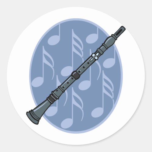 Clarinet Music Note Gift Classic Round Sticker