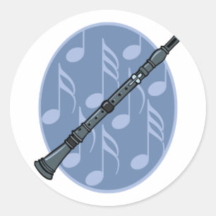 Clarinet Music Note Gift Classic Round Sticker