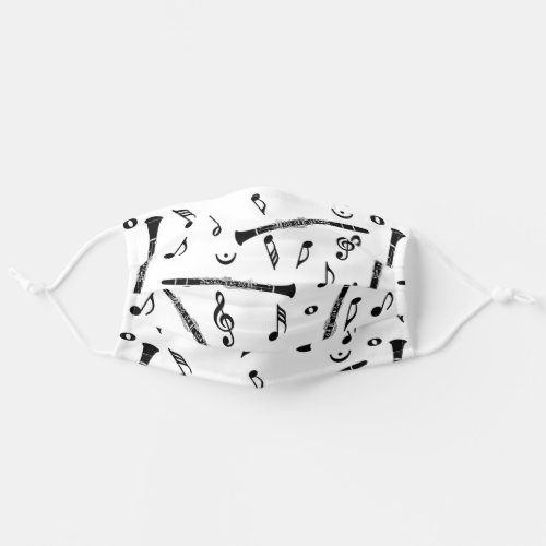 Clarinet Music Note Pattern Adult Cloth Face Mask