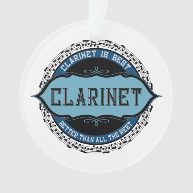Clarinet Music Notes Circle Ornament (Front)
