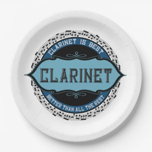 Clarinet Music Notes Circle Paper Plates