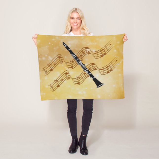 Clarinet music, popular design, fleece blanket (In Situ)
