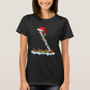 Clarinet Music Santa Hat Lighting Clarinet Christ T-Shirt