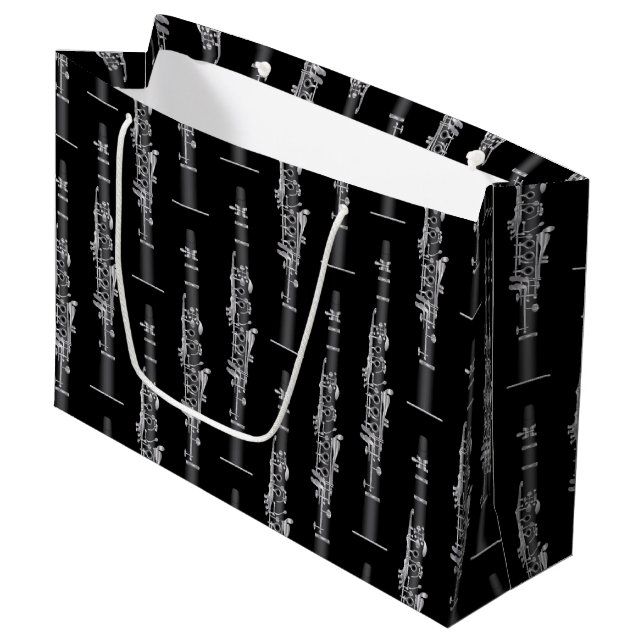 Clarinet Music Teacher Band Musician Large Gift Bag (Front Angled)
