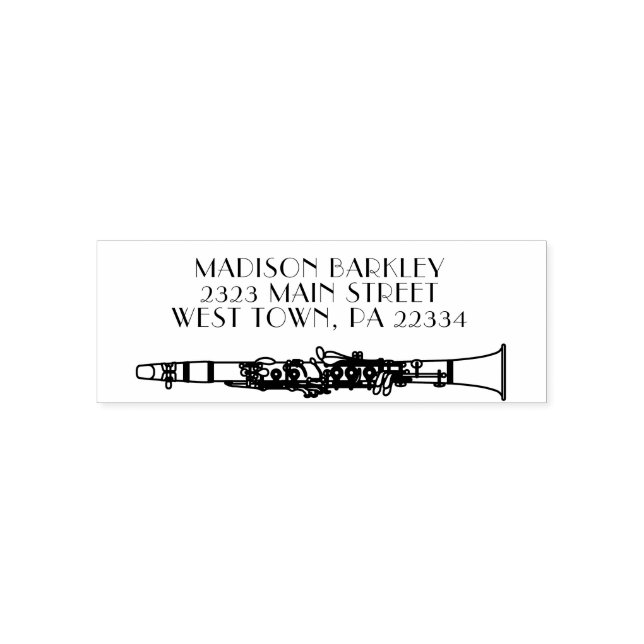 Clarinet Music Teacher Band Musician Self-inking Stamp (Design)