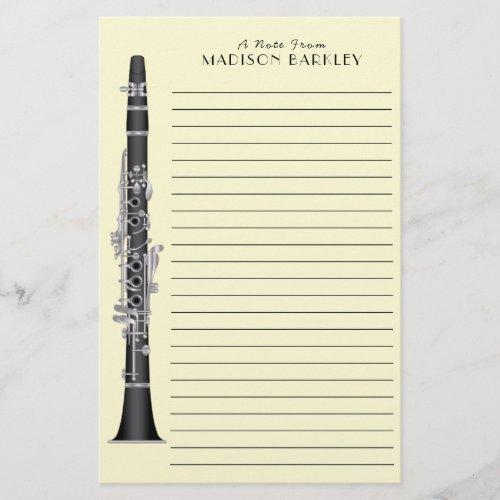 Clarinet Music Teacher Band Musician Stationery