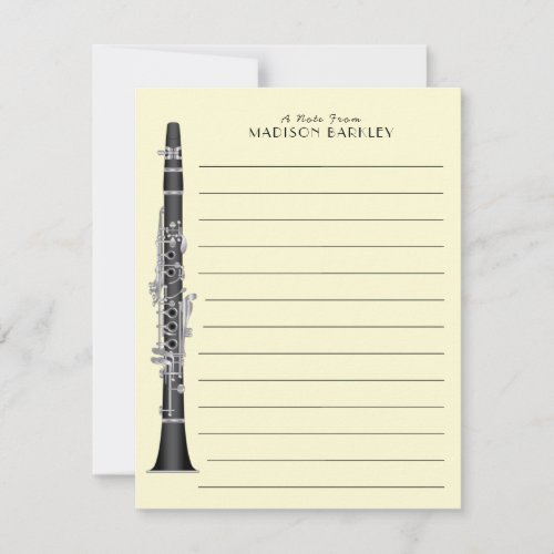 Clarinet Music Teacher Band Musician Thank You Card