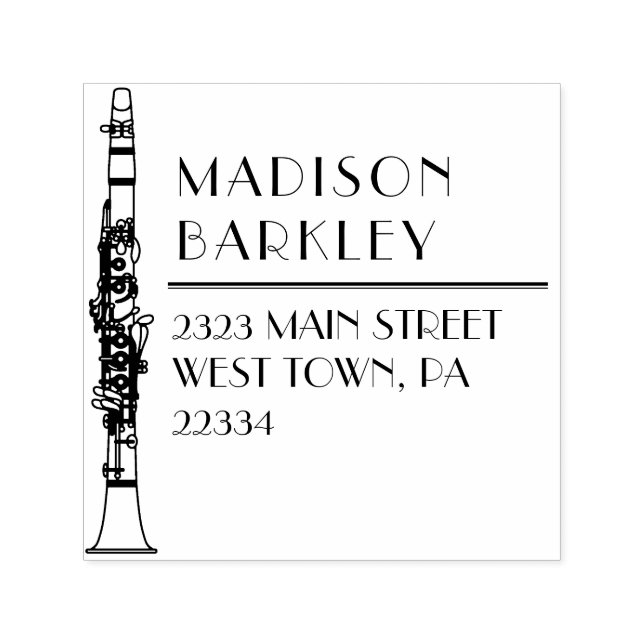 Clarinet Music Teacher Self-inking Stamp (Design)