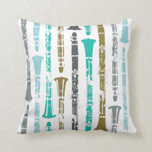 Clarinet Musical Instrument Band Orchestra Music Throw Pillow