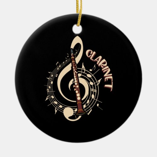 Clarinet Musical Instrument Music Lovers Ceramic Ornament