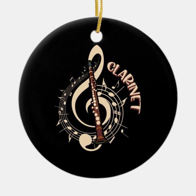 Clarinet Musical Instrument Music Lovers Ceramic Ornament (Front)