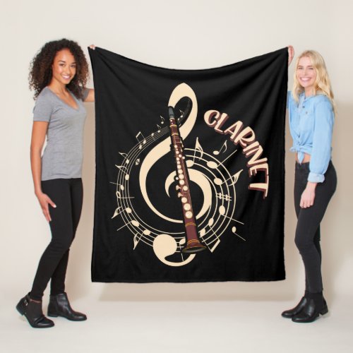 Clarinet Musical Instrument Music Lovers Fleece Blanket