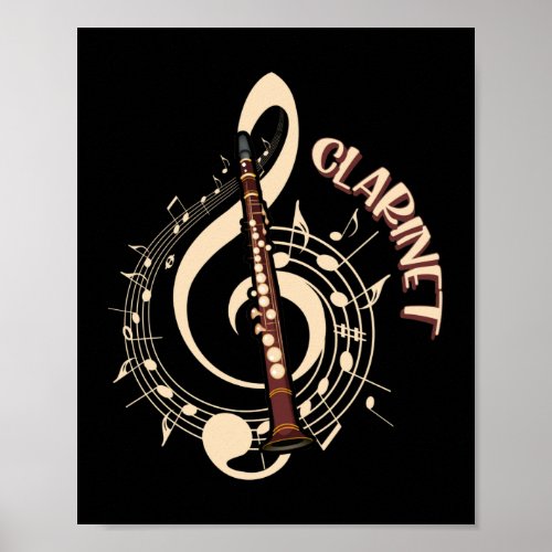 Clarinet Musical Instrument Music Lovers Poster