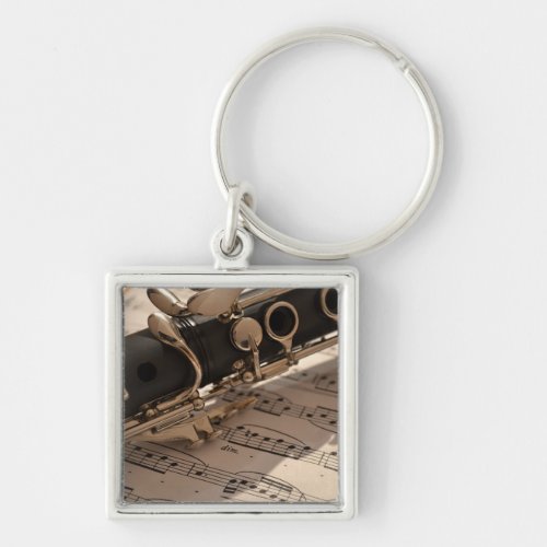 Clarinet musical instrument with notation keychain