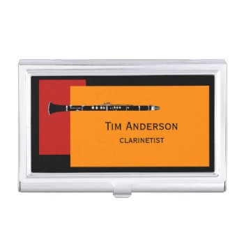 Clarinet Musician Business Card Case by colorwash at Zazzle