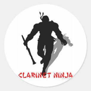 Clarinet Ninja Classic Round Sticker