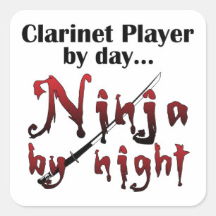 Clarinet Ninja Square Sticker