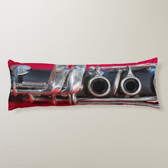 Clarinet on Red Body Pillow (Back)