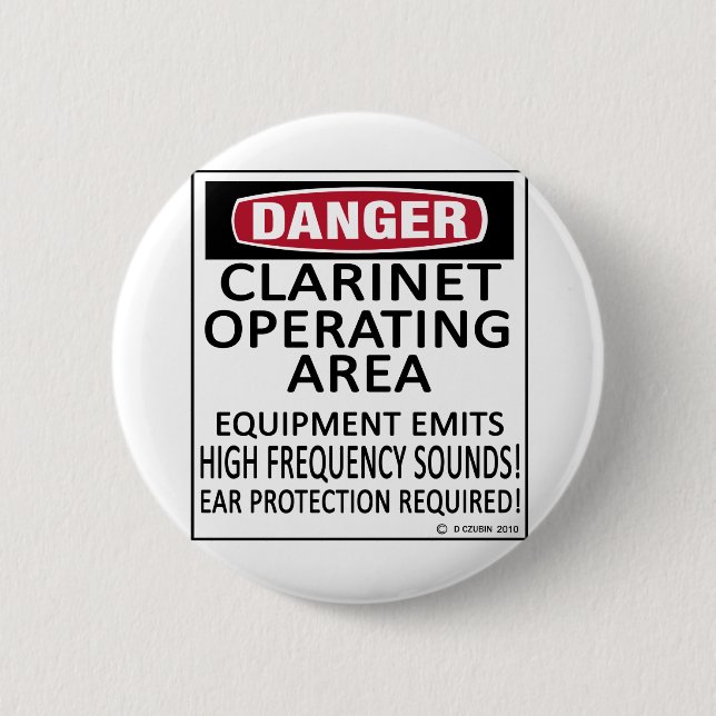 Clarinet Operating Area Pinback Button (Front)