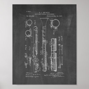 Clarinet Patent - Chalkboard Poster