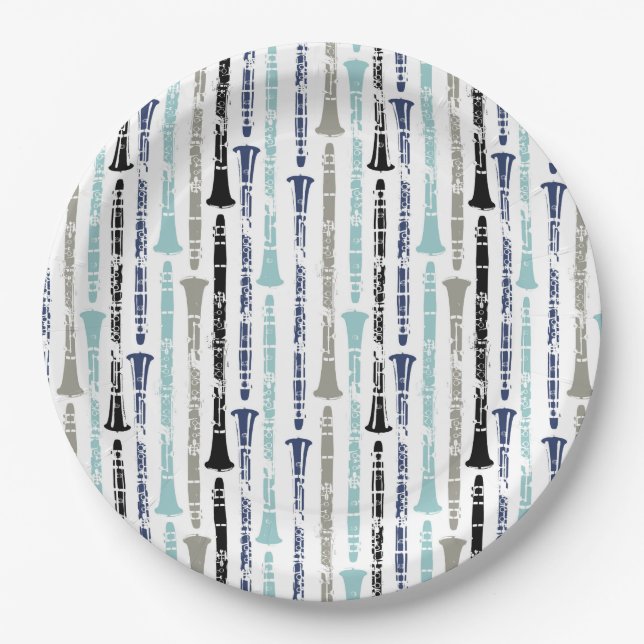 Clarinet Pattern Paper Plates (Front)