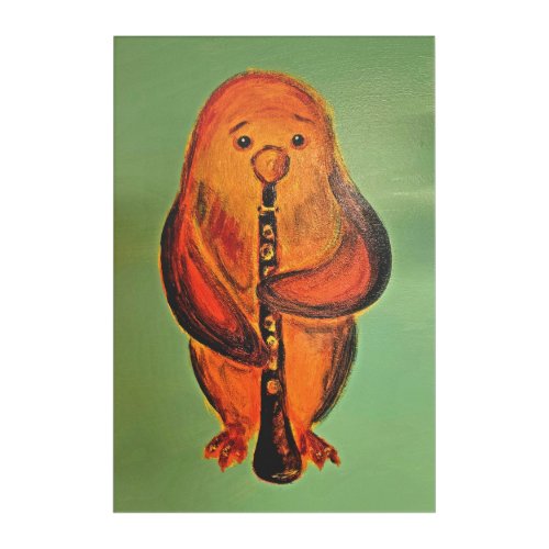Clarinet Penguin Acrylic Print