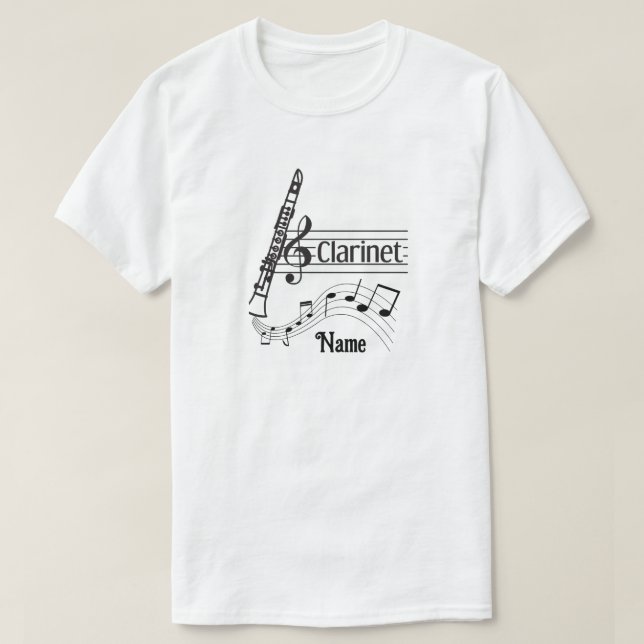Clarinet Personalized T-Shirt (Design Front)