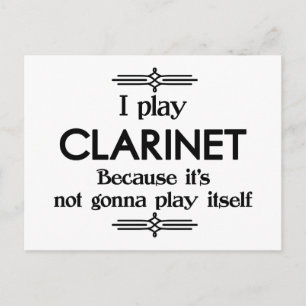 Clarinet - Play Itself Funny Deco Music Postcard