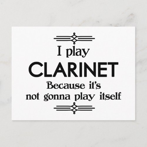 Clarinet _ Play Itself Funny Deco Music Postcard