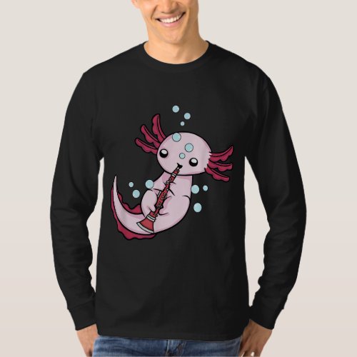 Clarinet Player Axolotl Lover Kids Big Band Music  T_Shirt