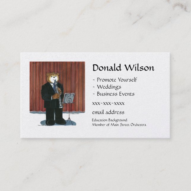 Clarinet Player Business Card (Front)