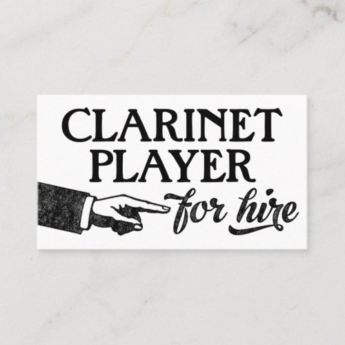Clarinet Player Business Cards _ Cool Vintage