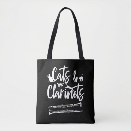 Clarinet Player Cat Owner Mom Dad Gift Tote Bag