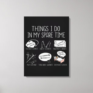 Clarinet Player Men Orchestra Funny Clarinet Canvas Print