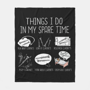 Clarinet Player Men Orchestra Funny Clarinet Fleece Blanket