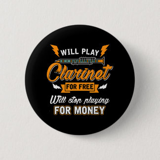 Clarinet Player Music Funny Band Button