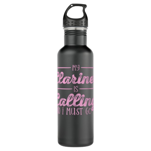 Clarinet Player Music Teacher Gift391 Stainless Steel Water Bottle (Front)