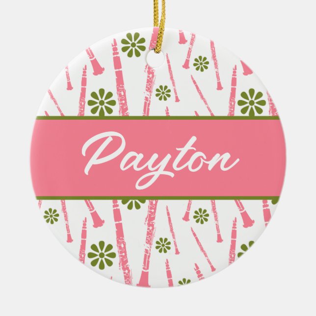 Clarinet Player Musician Gift Personalized Ceramic Ornament (Front)
