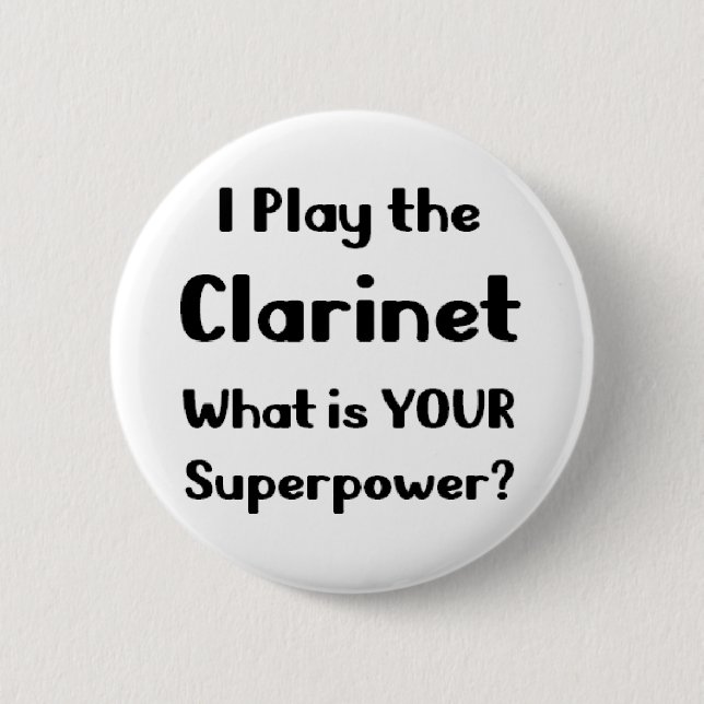 clarinet player pinback button (Front)