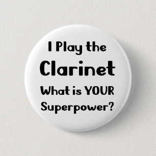 clarinet player pinback button