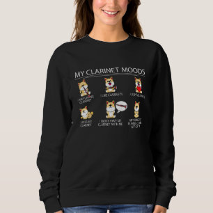 Clarinet Player Shiba Inu Dog Musician Kids Clarin Sweatshirt
