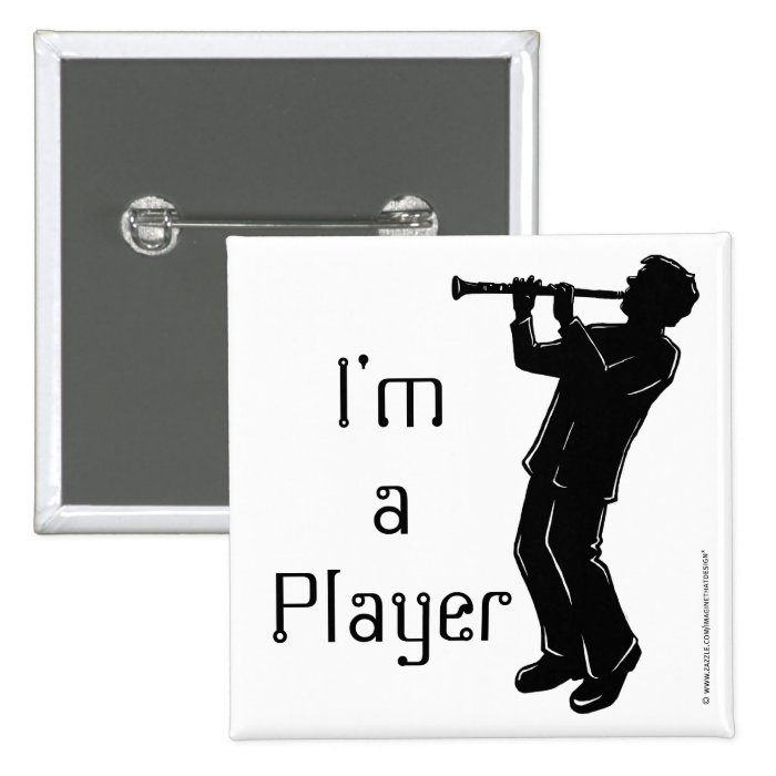 Clarinet Player Silhouette Button