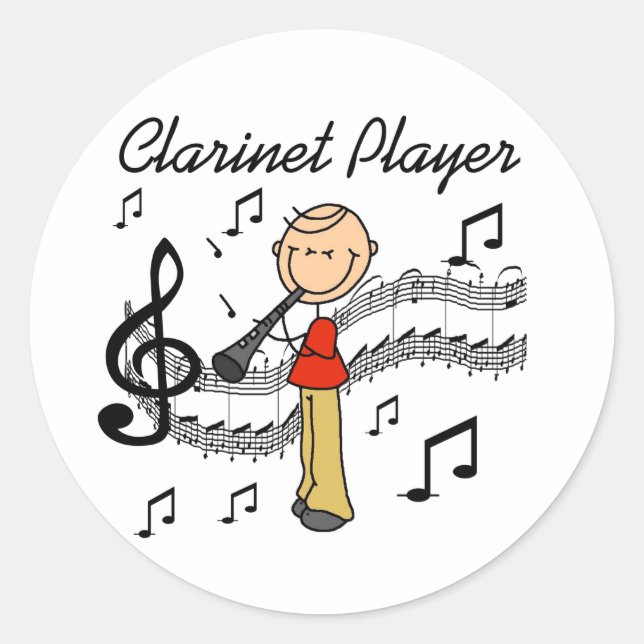 Clarinet Player Stickers Sticker (Front)