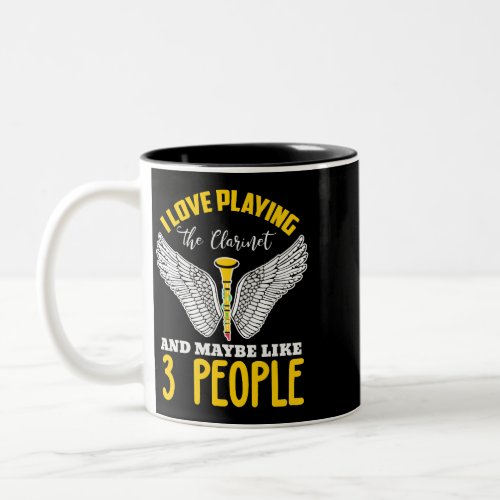 Clarinet Player Taco Lover Funny Musician Music In Two_Tone Coffee Mug